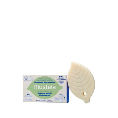 Mustela Solid Shampoo Bar - Gentle, Eco-Friendly Hair & Body Wash for Sensitive Skin, 75g