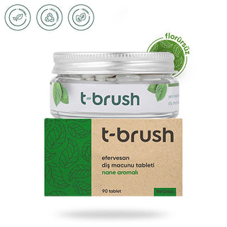 T-Brush Fluoride-Free Natural Mint Toothpaste Tablets: Vegan, SLS & Gluten-Free for Sensitive Gums & Travel - Eco-Friendly Whitening T-Brush: Fluoride-Free Toothpaste Tablets - Natural & Vegan Fluoride-free toothpaste tablets, Natural toothpaste tablets, Vegan toothpaste tablets, SLS-free toothpaste, Gluten-free toothpaste, Travel toothpaste tablets, Eco-friendly toothpaste, Toothpaste tablets for sensitive gums, Toothpaste tablets for orthodontics, Natural teeth whitening tablets, toothpaste tablets, fluor