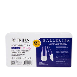 Trina Soft Gel Nail Extensions - Ballerina Shape, Semi-Matte Finish, 550 Pieces - DIY Nail Kit for Beauty Enthusiasts Trina Soft Gel Nail Extensions - 550 Pieces, Semi-Matte Finish nail extensions, soft gel nails, ballerina nails, semi-matte nails, DIY nail kit, Trina nail products, nail beauty, nail aesthetics, nail care, beauty enthusiasts, nail art, salon quality nails, nail fashion, nail trends