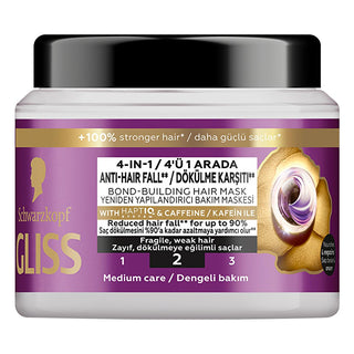 Gliss Full Hair Wonder: Caffeine & Peptide Hair Mask - Reduce Hair Fall, Strengthen & Volumize (400 ml / 13.53 fl oz) Gliss Hair Mask: Reduce Hair Fall & Strengthen | Caffeine & Peptide hair mask, hair fall treatment, hair breakage, caffeine hair mask, peptide hair mask, hair strengthening mask, 4-in-1 hair treatment, hair volume mask, weak hair treatment, hair loss prevention, hair thinning, hair loss, caffeine, peptides, hair care, hair repair, deep conditioner, leave-in conditioner, hair treatment, break