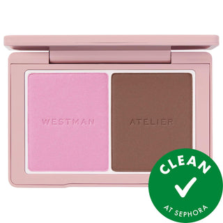 Baby Cheeks: Sculpt & Glow - Talc-Free Matte Contour Blush Duo | Buildable, Cruelty-Free Cheek Sculpting Powder for Natural Definition Baby Cheeks Matte Blush Contour Duo - Talc Free, Buildable contour blush duo, matte blush, talc free blush, cruelty free makeup, buildable contour, natural contour, cheek sculpting powder, long lasting blush, clean beauty makeup, pressed powder blush, blush, contour, makeup, cheek makeup, face makeup, matte finish, talc-free, buildable, phytosqualane, pomegranate extract, vo