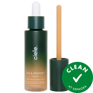 tint & PROTECT - Mineral SPF 50+ Tinted Serum Foundation with Buildable Medium Coverage, Vegan & Cruelty-Free tint & PROTECT Tinted Serum Foundation - SPF 50+, Vegan & Cruelty-Free tinted serum foundation, mineral SPF 50+, non-comedogenic foundation, vegan skincare, cruelty-free makeup, buildable coverage foundation, natural finish makeup, liquid foundation, acne-safe, antioxidants, skincare makeup hybrid, eco-friendly cosmetics, clean beauty products, Sephora Clean at Sephora