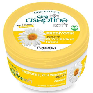 Cire Aseptine Soft Prebiyotik Papatya Özlü Krem - Moisturizing Cream with Vitamin E & Chamomile Extract Cire Aseptine Moisturizing Cream with Vitamin E & Chamomile moisturizing cream, prebiotic skincare, natural skincare, Vitamin E cream, chamomile extract skincare, sensitive skin, dermatologically tested, paraben-free, alcohol-free, dye-free, quick absorption, non-greasy, skincare routine, skin health, nourishing moisturizer, gentle skincare, healthy skin flora