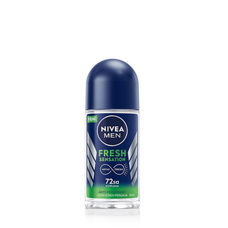 NIVEA Men Fresh Sensation Roll-On Deodorant for Men - 72 Hour Protection, Long Lasting Freshness, Dermatologically Tested, Alcohol Free NIVEA Men Fresh Sensation Deodorant - 72 Hour Protection NIVEA Men Fresh Sensation Deodorant, Roll-On Deodorant for Men, Long-lasting Antiperspirant Protection, Dermatologically Tested Deodorant, Alcohol-Free Deodorant, Men's Grooming, Personal Care, Deodorant, Antiperspirant, Freshness, Confidence, Sensitive Skin, Daily Hygiene