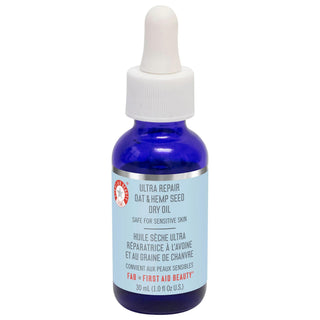 First Aid Beauty Ultra Repair Oat & Hemp Seed Facial Oil: Soothe Redness & Hydrate Sensitive Dry Skin with Vegan Colloidal Oatmeal Skincare First Aid Beauty Facial Oil: Soothe Dry, Sensitive Skin facial oil, dry skin oil, sensitive skin oil, vegan skincare, cruelty-free skincare, cannabis sativa seed oil skincare, colloidal oatmeal skincare, redness relief skincare, hydrating facial oil, soothing facial oil, dry skin, sensitive skin, redness relief, hydration, soothing, skincare, face oil, plant based, crue
