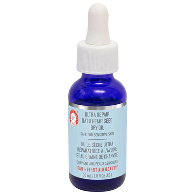 First Aid Beauty Ultra Repair Oat & Hemp Seed Facial Oil: Soothe Redness & Hydrate Sensitive Dry Skin with Vegan Colloid