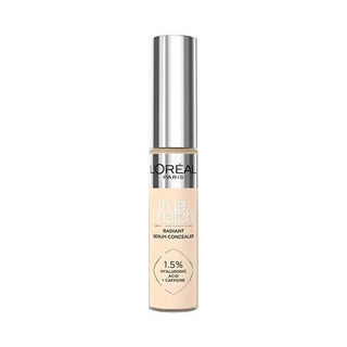 L'Oreal Paris True Match Radiant Serum Concealer - 1.5N - Hyaluronic Acid & Caffeine for Dark Circles, Lightweight Hydrating Coverage L'Oreal True Match Serum Concealer - Hydrating Dark Circle Coverage serum concealer, hyaluronic acid concealer, caffeine concealer, dark circle concealer, under eye bag concealer, lightweight concealer, hydrating concealer, skin tone evening concealer, anti aging concealer, L'Oreal True Match concealer, concealer, makeup, skincare, beauty, dark circles, under eye bags, fine l