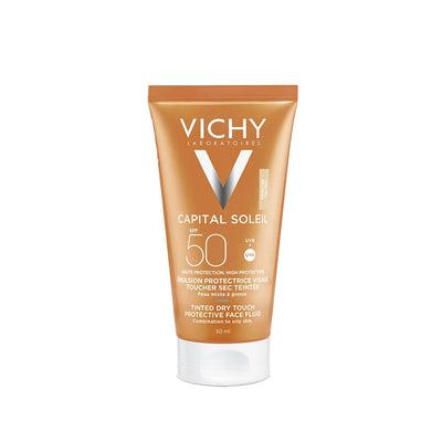 Vichy Capital Soleil Tinted Dry Touch Fluid Spf 50 - Tinted Sunscreen with SPF 50, Dry Touch Finish & Anti-Glare