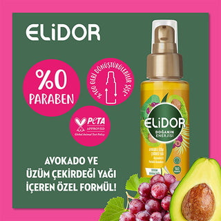 Elidor Avocado & Grape Seed Oil Hair Serum: Shine & Strength - Paraben Free, Lightweight Natural Hair Oil Elidor Avocado Hair Serum: Shine & Strengthen Hair Naturally hair serum, avocado oil hair serum, grape seed oil hair serum, hair shine serum, hair strengthening serum, paraben free hair serum, natural hair oil, hair care products, hair oil for dry hair, hair oil for shine, avocado oil, grape seed oil, lightweight formula, recyclable bottle, paraben-free, adds shine, strengthens hair, dry hair, damaged h