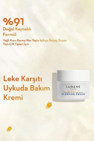 Lumene Overnight Bright Sleeping Cream - Vegan, Paraben-Free, 1.69 fl oz Brig...