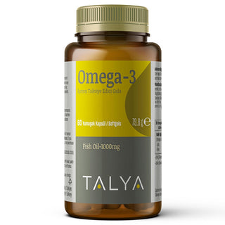 Talya Omega 3 Supplement - 60 Capsules for Heart Health and Brain Function Talya Omega 3 Supplement - Heart Health & Brain Function Omega 3 supplement, Dietary supplement for adults, EPA and DHA capsules, Health supplement, Omega 3 fatty acids, Heart health support, Brain function support, Dietary supplement, Health and wellness, Adult health products