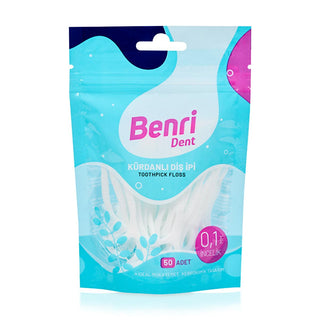Benri Dent Dental Floss Picks with Toothpicks - 50 Count - Effective Oral Hygiene Tool Benri Dent Dental Floss Picks - 50 Count dental floss, interdental floss picks, oral hygiene, dental care, flossing tool, Benri Dent, dental hygiene products, oral care, dental cleaning, plaque prevention, tartar prevention, bad breath solution, sensitive teeth, gum care