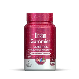 Ocean Gummies Kids Immune Support Supplement with Elderberry Extract - 60 Count Chewable Jelly Form, Gluten-Free, Vitamin C & Zinc for Children Aged 4-10 Ocean Gummies Kids Immune Support - Elderberry Extract, Vitamin C & Zinc Kids Immune Support Supplement, Elderberry Extract for Children, Chewable Vitamin C and Zinc, Natural Health Supplements for Kids, Gluten-Free Dietary Supplements, Ocean Gummies Sambucus Kids, Immune Health for Children, Dietary Supplements for Kids, Kids Health Supplements, Natural I