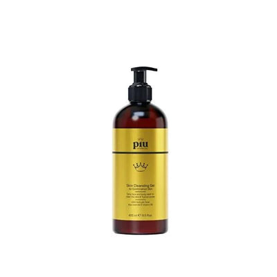 Piu Cosmetic Facial Cleansing Gel for Sensitive & Dry Skin - Gentle, Moisturizing, Hyaluronic Acid & Panthenol - 13.53 f