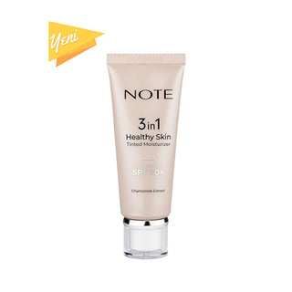 NOTE Cosmetics 3 In 1 Healthy Skin Tinted Moisturizer: SPF 50, Lightweight, Evens Skin Tone & Protects NOTE Cosmetics Tinted Moisturizer SPF 50 - Healthy, Radiant Skin tinted moisturizer, SPF 50 moisturizer, healthy skin moisturizer, lightweight tinted moisturizer, chamomile extract moisturizer, 3 in 1 moisturizer, sun protection moisturizer, moisturizer, SPF 50, sunscreen, chamomile extract, lightweight, skin tone evening, natural look, skincare, sun protection, UVA protection, UVB protection, anti-aging, 
