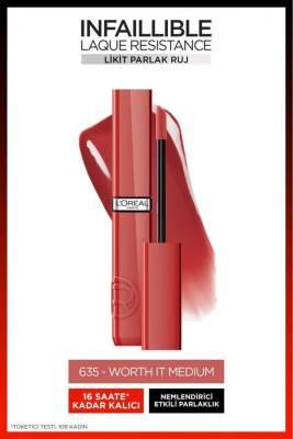 L'Oreal Paris Infallible Laque Resistance: High-Shine, Long-Lasting 635 Worth It Liquid Lipstick for Bold, Glossy Color L'Oreal Paris Liquid Lipstick - High Shine, Long Lasting Liquid lipstick, High shine lipstick, Long lasting lipstick, Glossy lip color, Pigmented liquid lipstick, Loreal lipstick, bold lip color, shine lipstick, lip color, makeup, cosmetics, beauty, lip gloss, long-wear lipstick, high-pigment lipstick, easy application, comfortable lipstick, lightweight lipstick, vibrant color, bold lips, 