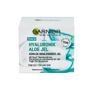 Garnier Hyaluronik Hyaluronic Acid Moisturizing Gel with Aloe Vera - Non-Greasy, 48 Hour Hydration for All Skin Types Garnier Hyaluronik Moisturizing Gel - 48 Hour Hydration Hyaluronic acid moisturizer, Aloe vera gel, Non-greasy moisturizer, Long-lasting hydration, Skincare for all skin types, Daily moisturizing gel, Hydrating skincare, Skincare essentials, Garnier products, Moisturizing products, Skincare for dry skin, Skincare for sensitive skin