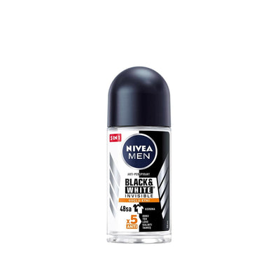 Nivea Men Black & White Strong Effect Roll-On Deodorant for Men - 50ml Antiperspirant Protection