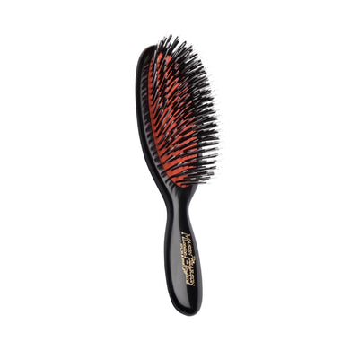 Mason Pearson Pocket Bristle Nylon BN4 Dark Hair Brush - Portable Detangling Brush for All Hair Types