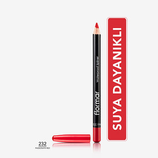 flormar passionate red lip liner product image, flormar matte waterproof lip liner swatch, flormar lip liner on model Flormar Matte Waterproof and Highly Pigmented Lip Liner 232 Passionate Red - Perfect for Makeup Enthusiasts | 0.04 oz Flormar Matte Waterproof Lip Liner - Passionate Red flormar, lip-liner, waterproof-makeup, makeup-enthusiasts, beauty-lovers, high-pigment, matte-finish, long-lasting, cosmetic, ai-generated