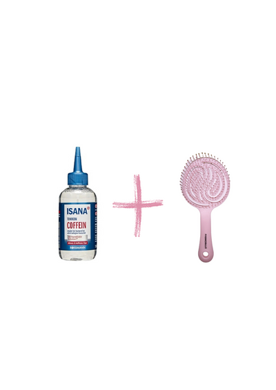 Beauty Care Bag ISANA Anti-Spill Caffeine Tonic 150 Ml x Oval Hair Brush