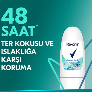 Rexona Shower Fresh Mini Roll-On Deodorant: 48-Hour Protection, Travel-Friendly, Long Lasting Antiperspirant Rexona Mini Roll-On: 48H Protection & Travel Size Deodorant roll on deodorant, travel size deodorant, 48 hour deodorant, antiperspirant, shower fresh deodorant, mini deodorant, portable deodorant, deodorant for women, deodorant for travel, long lasting deodorant, deodorant, travel deodorant, women's deodorant, men's deodorant, fresh scent deodorant, sweat protection, odor control, hygiene, personal c