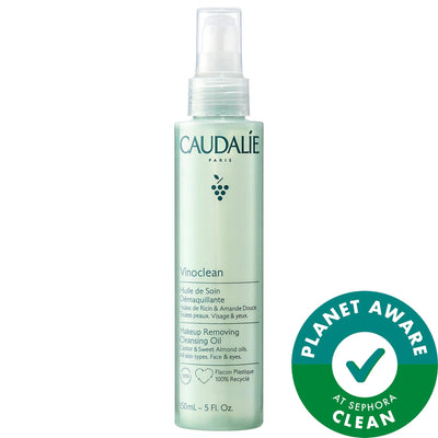 Caudalie Vinoclean: Vegan Makeup Removing Cleansing Oil - Natural, Hydrating & Gentle for Dry Skin - Dissolves Waterproo