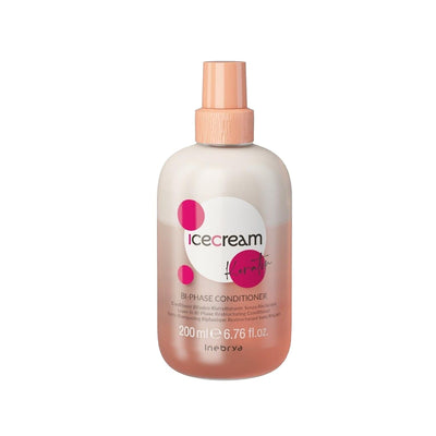 Inebrya Ice Cream Keratin Bi Phase Hair Cream - Nourishing Keratin Treatment for Damaged Hair, 6.76 fl oz