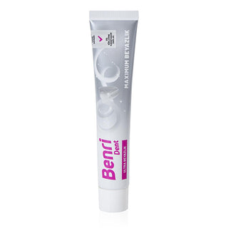 benri dent ultra whitening toothpaste, 75ml tube of benri dent toothpaste, toothpaste for strong enamel and stain removal Benri Dent Ultra Whitening Toothpaste - Strengthens Enamel, Great for Coffee and Tobacco Users | 75 ml Benri Dent Ultra Whitening Toothpaste 75 ml benri, whitening-toothpaste, tooth-care, enamel-strengthening, adult-toothpaste, coffee-stain-remover, smoker-friendly, sodium-fluoride, dental-health, ai-generated