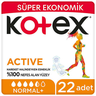 Kotex Sanitary Pads for Active Women - Rapid Absorption, Flexfit Design, 22 Count Kotex Sanitary Pads - Comfort & Protection sanitary pads, menstrual hygiene products, feminine hygiene, period protection, active lifestyle hygiene, women's health, hygiene products, comfort during menstruation, reliable menstrual protection, discreet hygiene, Flexfit technology, rapid absorption, breathable sanitary pads
