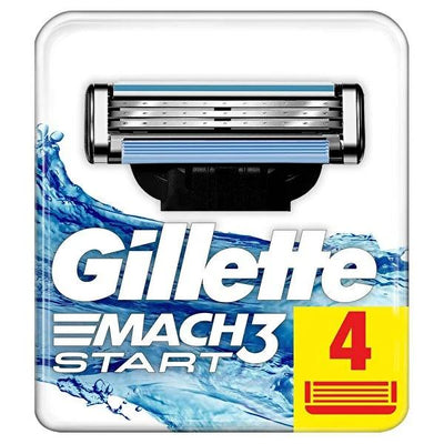 Gillette Mach3 Start Razor Blades for Men - 4 Pack Refill Blades for Close and Comfortable Shaving