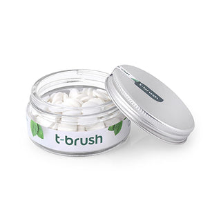 T-Brush Fluoride-Free Natural Mint Toothpaste Tablets: Vegan, SLS & Gluten-Free for Sensitive Gums & Travel - Eco-Friendly Whitening T-Brush: Fluoride-Free Toothpaste Tablets - Natural & Vegan Fluoride-free toothpaste tablets, Natural toothpaste tablets, Vegan toothpaste tablets, SLS-free toothpaste, Gluten-free toothpaste, Travel toothpaste tablets, Eco-friendly toothpaste, Toothpaste tablets for sensitive gums, Toothpaste tablets for orthodontics, Natural teeth whitening tablets, toothpaste tablets, fluor