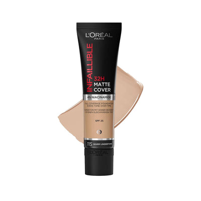 Loreal Paris Infaillible 32H Matte Cover Foundation - Long Lasting High Coverage Makeup for Matte Finish