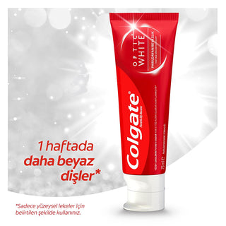 Colgate Optic White Whitening Toothpaste - Clinically Proven for Brighter Smile, 2.54 fl oz Colgate Optic White Whitening Toothpaste for Brighter Smile Toothpaste, Whitening toothpaste, Oral care, Colgate Optic White, Beyazlatıcı diş macunu, Whitening oral care, Smile whitening, Teeth whitening toothpaste, Dental care products, Oral hygiene, Clinically proven whitening, Safe for tooth enamel, Prevents tartar buildup, Brightens smile, Confidence booster