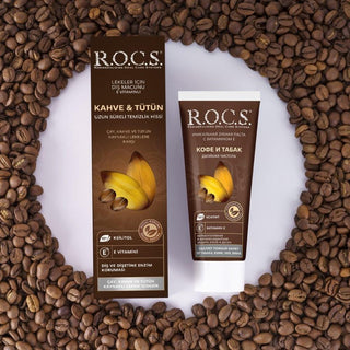 ROCS Coffee & Tobacco Toothpaste for Adults - SLS-Free, Vitamin E, 2.03 fl oz ROCS Coffee & Tobacco Toothpaste - SLS-Free, 2.03 fl oz Adult toothpaste, Coffee and tobacco stain remover, SLS-free toothpaste, Toothpaste with Vitamin E, Natural oral care products, Oral hygiene, Whitening toothpaste, Coffee lover's toothpaste, Tobacco stain remover, Fresh breath, Healthy gums, Gentle toothpaste, Chemical-free toothpaste, Enzyme-based toothpaste