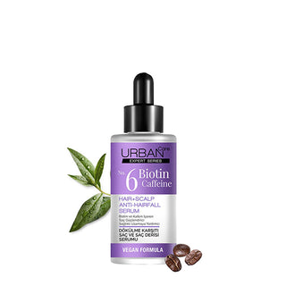 Urban Care Expert: Biotin Caffeine Anti Hair Loss Serum - Boost Hair Growth, Thickness & Volume | Vegan, Dermatologically Tested Urban Care Biotin Caffeine Serum: Anti Hair Loss & Hair Growth hair growth serum, anti hair loss serum, biotin caffeine serum, hair thickening serum, vegan hair serum, hair strengthening serum, hair serum for thinning hair, hair volume serum, hair serum for hair loss, dermatologically tested hair serum, hair loss treatment, hair growth, biotin, caffeine, niacinamide, hyaluronic ac