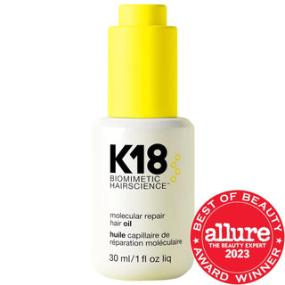 K18 Molecular Repair Hair Oil - Strengthens, Repairs Damage, Reduces Frizz & Improves Shine - Vegan & Cruelty-Free K18 Hair Oil - Repairs Damage & Reduces Frizz hair oil, frizz control, hair repair, vegan hair care, cruelty-free beauty, smoothing hair oil, hair shine enhancer, heat protectant for hair, K18PEPTIDE���, hemisqualane, squalane, avocado oil, hair strengthening, hair smoothing, vegan beauty products, cruelty-free hair care, hair treatment, hair repair oil