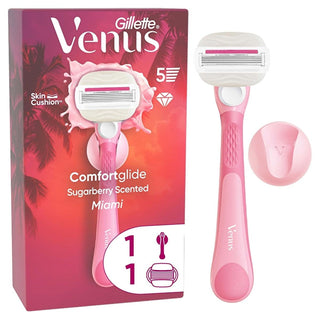 Gillette Venus ComfortGlide Sugarberry Women's Razor - 5 Blades for Smooth, Sensitive Skin & Lasting Comfort Gillette Venus Razor - Smooth Shave for Sensitive Skin women's razor, razor for women, Venus razor, Gillette Venus, razor for sensitive skin, sugarberry razor, ComfortGlide razor, women's shaving, female hair removal, women's hair removal, shaving razor, razor blades, sugarberry scent, sensitive skin razor, ergonomic razor, metal handle razor, best women's razor, smooth shave, close shave, irritation