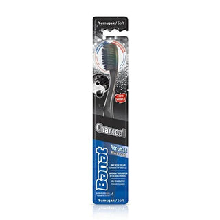Banat Charcoal Infused Manual Toothbrush with Tongue Cleaner - Soft Bristle, Cup Holder Compatible Banat Charcoal Toothbrush - Soft Bristle Oral Care Manual Toothbrush, Charcoal Toothbrush, Soft Bristle Toothbrush, Tongue Cleaner Toothbrush, Oral Hygiene, Charcoal Infused Bristles, Oral Care Products, Dental Hygiene Tools, Toothbrush with Tongue Cleaner