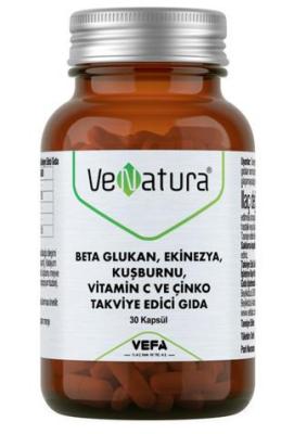VeNatura Beta Glucan Echinacea Vitamin C Zinc - Immune Support Supplement, Rosehip Antioxidant - 30 Capsules