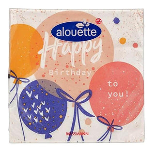 Alouette Happy Birthday Party Napkins - 20 Count, Disposable Serving Napkins for Birthday Celebrations Alouette Happy Birthday Napkins - 20 Count birthday party napkins, happy birthday napkins, disposable party napkins, themed party supplies, Alouette serving napkins, party decorations, celebration essentials, birthday party supplies, disposable napkins, party favors