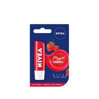 Nivea Strawberry Flavored Lip Care - Moisturizing & Protective Lip Balm for Dry Lips Nivea Strawberry Lip Balm - Moisturizing Lip Care Nivea lip balm, strawberry flavored lip care, moisturizing lip balm, lip care product, Nivea Dudak Bakım Kremi, flavored lip balm, dry lip solution, lip moisturizer, protective lip care, compact lip balm, travel-friendly lip care, Nivea brand, lip care benefits, strawberry flavor, skin care, cosmetics, personal care