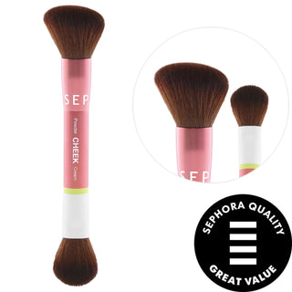 BEAUTYBLENDER Dual Ended Cheek Brush – Vegan Makeup Brush for Cream, Powder & Liquid Blush, Contour, and Seamless Blending BEAUTYBLENDER Dual Cheek Brush: Vegan & Cruelty-Free dual ended cheek brush, vegan makeup brush, synthetic blush brush, cream blush brush, powder brush, contour brush, makeup blending brush, cruelty free brush, vegan brush, blush brush, makeup brush, cosmetic brush, dual brush, angled brush, rounded brush, makeup tools, gifts for her, makeup essentials, cruelty-free makeup, vegan makeup