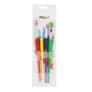 Ollyart 4-Piece Watercolor Paint Brush Set with Non-Slip Grip - Versatile Art Supplies for Kids and Adults Ollyart Watercolor Brush Set - 4 Piece Non-Slip Grip watercolor paint brushes, art supplies for kids, painting brush set, watercolor art, non-slip grip paint brushes, art supplies, painting supplies, art brushes, watercolor painting, art sets for kids, art gifts