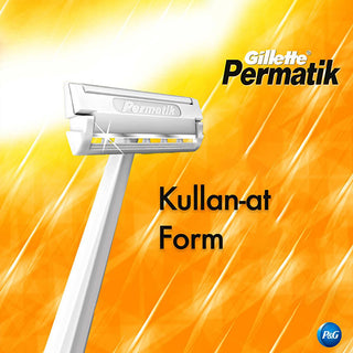 Gillette Permatik Disposable Razor Blades - Single-Blade, Hygienic Shaving Solution for Men and Women, Pack of 10 Gillette Permatik Disposable Razors - Hygienic Shaving Gillette Permatik, disposable razor blades, single-blade razors, hygienic shaving solutions, convenient shaving products, men's grooming, women's grooming, personal care, shaving essentials, razor blades, grooming products