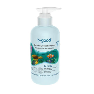 b-good b-baby baby and kids shampoo bottle, gentle shampoo for children, 500ml baby shampoo with natural ingredients b-good b-baby Baby & Kids Shampoo - Gentle Formula | 500ml b-good b-baby Baby & Kids Shampoo 500ml baby-shampoo, kids-shampoo, gentle-formula, tear-free, natural-ingredients, moisturizing, parenting-products, vegan, sensitive-skin, ai-generated