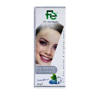 fe smokers toothpaste tube, whitening formula toothpaste for smokers Fe Smokers Toothpaste - Whitening Formula | 90g Fe Smokers Toothpaste - Whitening Formula | 90g toothpaste, whitening, smokers, dental-care, oral-hygiene, fe, adults, fresh-breath, ai-generated, teeth-whitening