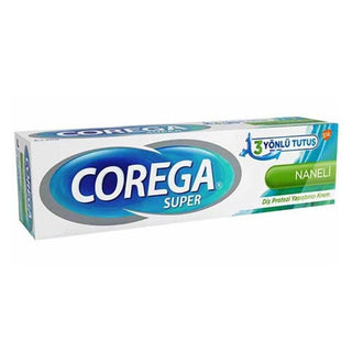 Corega Mint Flavored Denture Adhesive Cream - 40g - Secure Fit & Comfort Corega Mint Denture Adhesive Cream - Secure Fit denture adhesive cream, Corega, mint flavored denture adhesive, denture fixative, dental prosthesis adhesive, denture care, secure denture fit, comfortable dentures, easy denture application, denture comfort, fresh breath, denture slippage solution, dental health