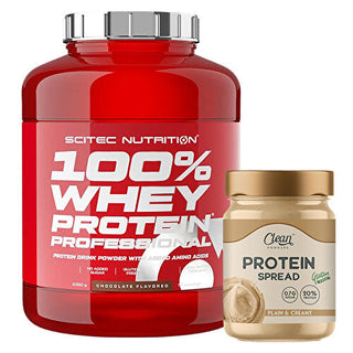Scitec Whey Professional Whey Protein 2350 Gr + Clean Powders Protein Spread Hazelnut Cream Combination