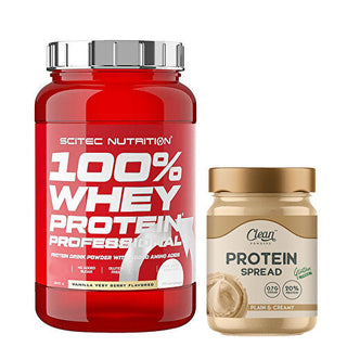 Scitec Whey Professional Whey Protein 920 Gr + Clean Powders Protein Spread Hazelnut Cream Combination
